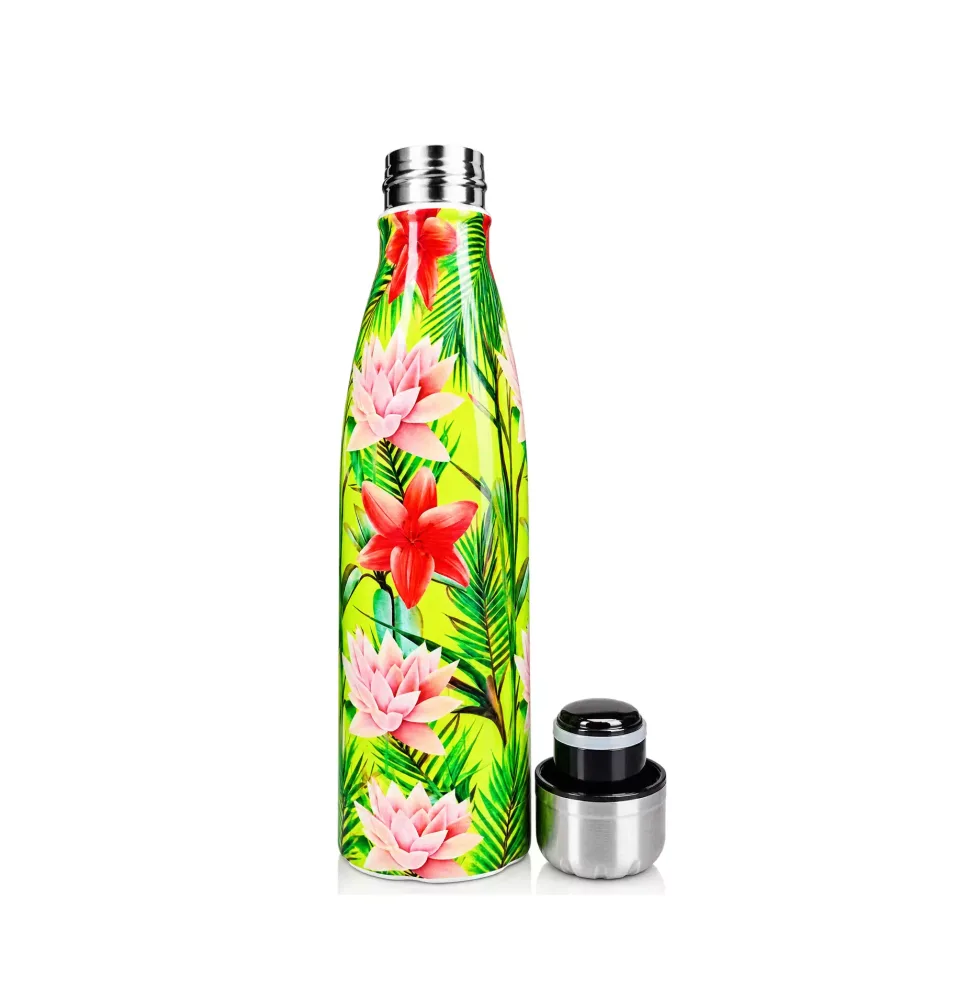 Customize Stainless Steel Thermos Flask Floral Water Bottle BPA free Tea Coffee Insulated Cup Sport Gym Drink Bottle