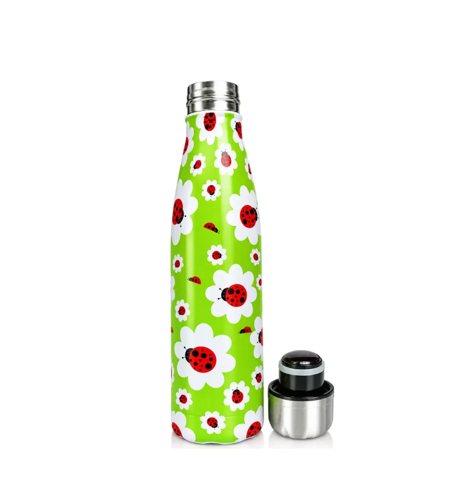 Customize Stainless Steel Thermos Flask Floral Water Bottle BPA free Tea Coffee Insulated Cup Sport Gym Drink Bottle