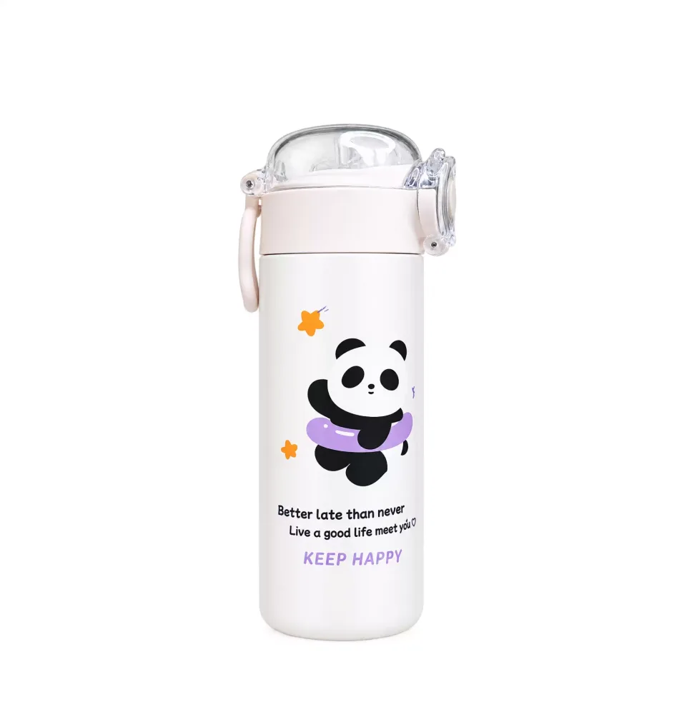 500ml Korean Stainless Steel Thermal Flask With Straw Portable Thermal Water Bottle